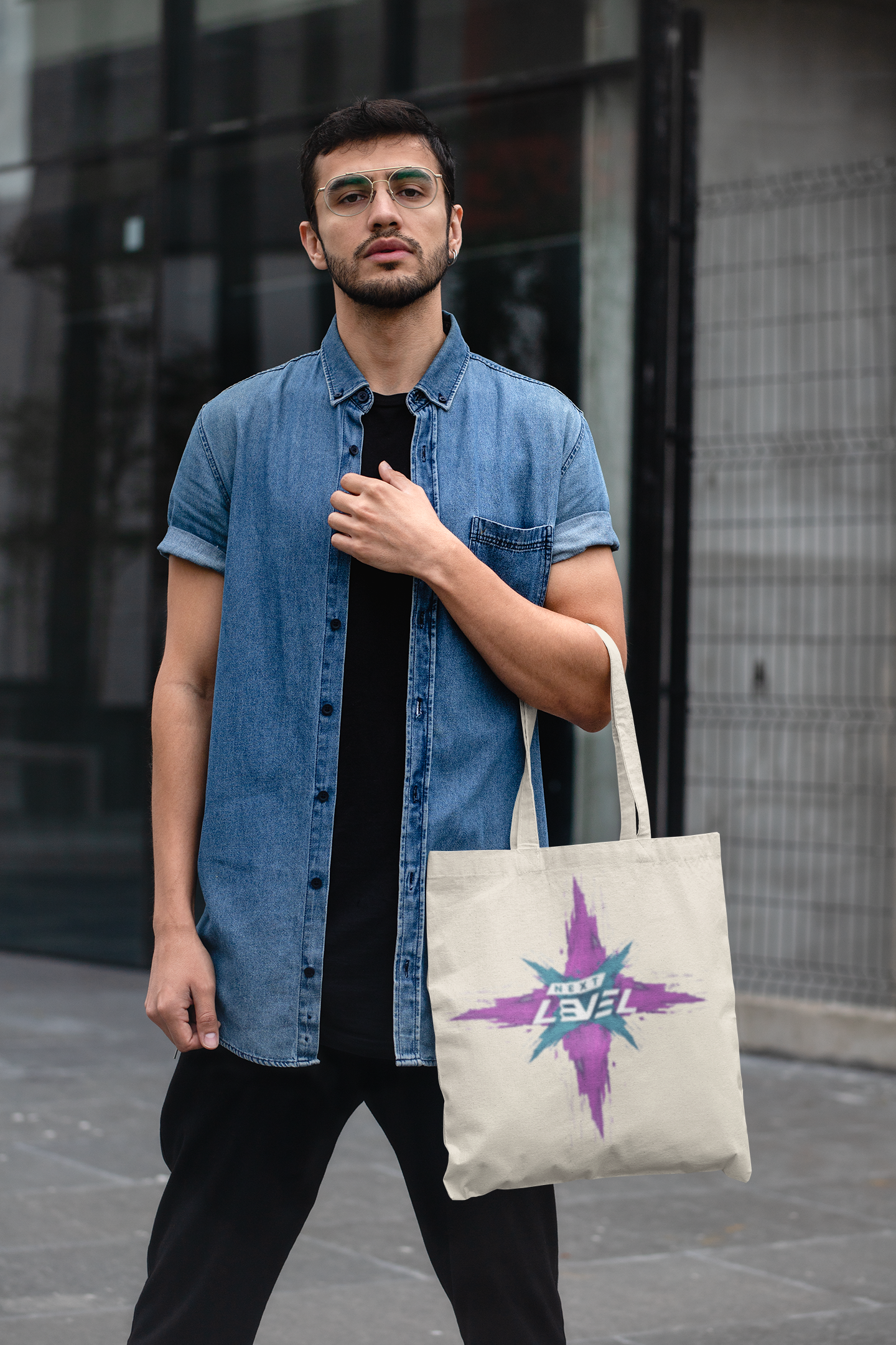 Neon Edge Tote Bag