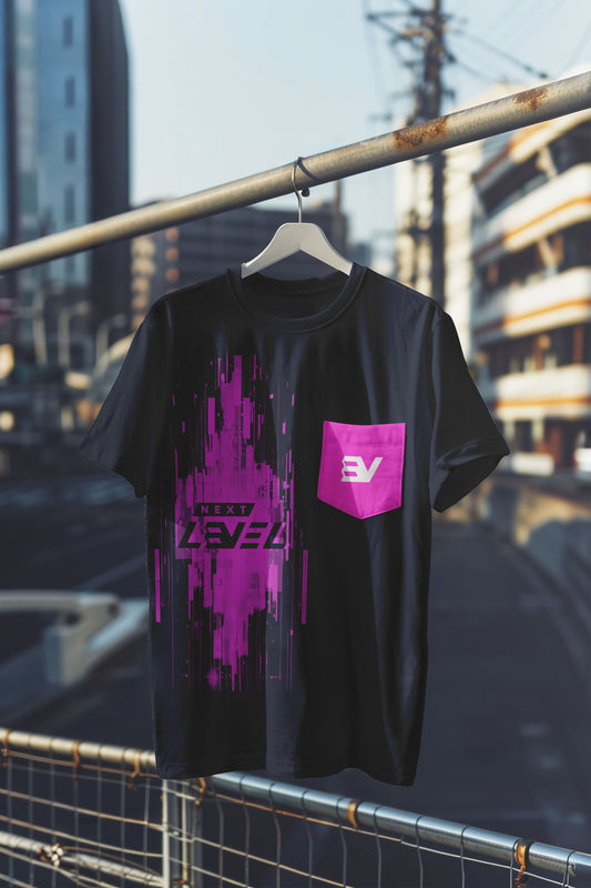 Neon Pulse Black T-Shirt