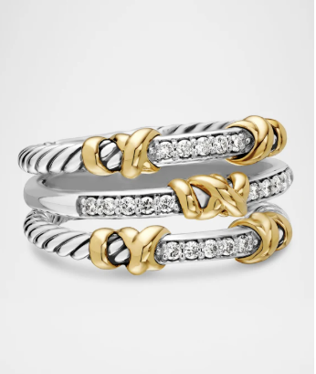 David Yurman- Helena Ring with Diamonds and 18k Gold