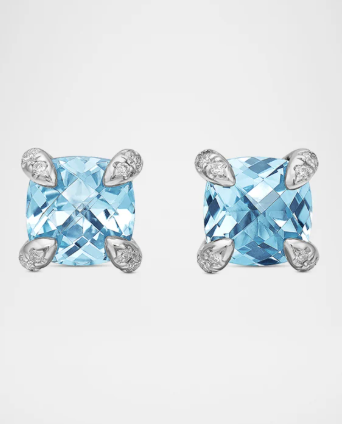 David Yurman- Chatelaine Stud Earrings with Gemstones and Diamonds